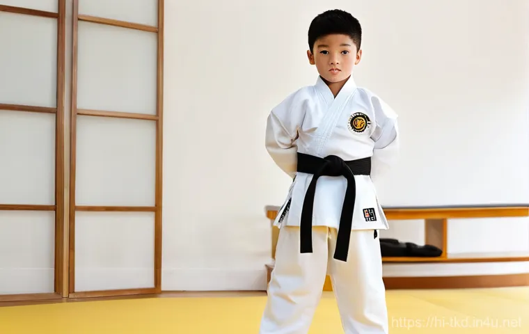 태권도 수련비 비교 - **Prompt 1: Dedicated Child Taekwondo Practitioner**
A full-shot image of a determined 8-year-ol...