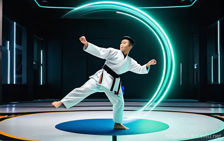 태권도 경기 분석 프로그램 추천 - **Prompt 1: Focused Taekwondo Athlete Reviewing Performance Data**
    "A highly detailed, cinematic...