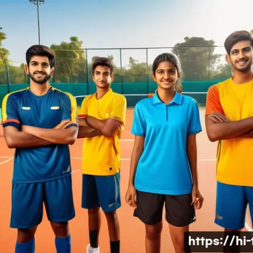 태권도 단체 경기 전략 - A dynamic sports team on a vibrant outdoor court, players communicating intensely with clear hand si...