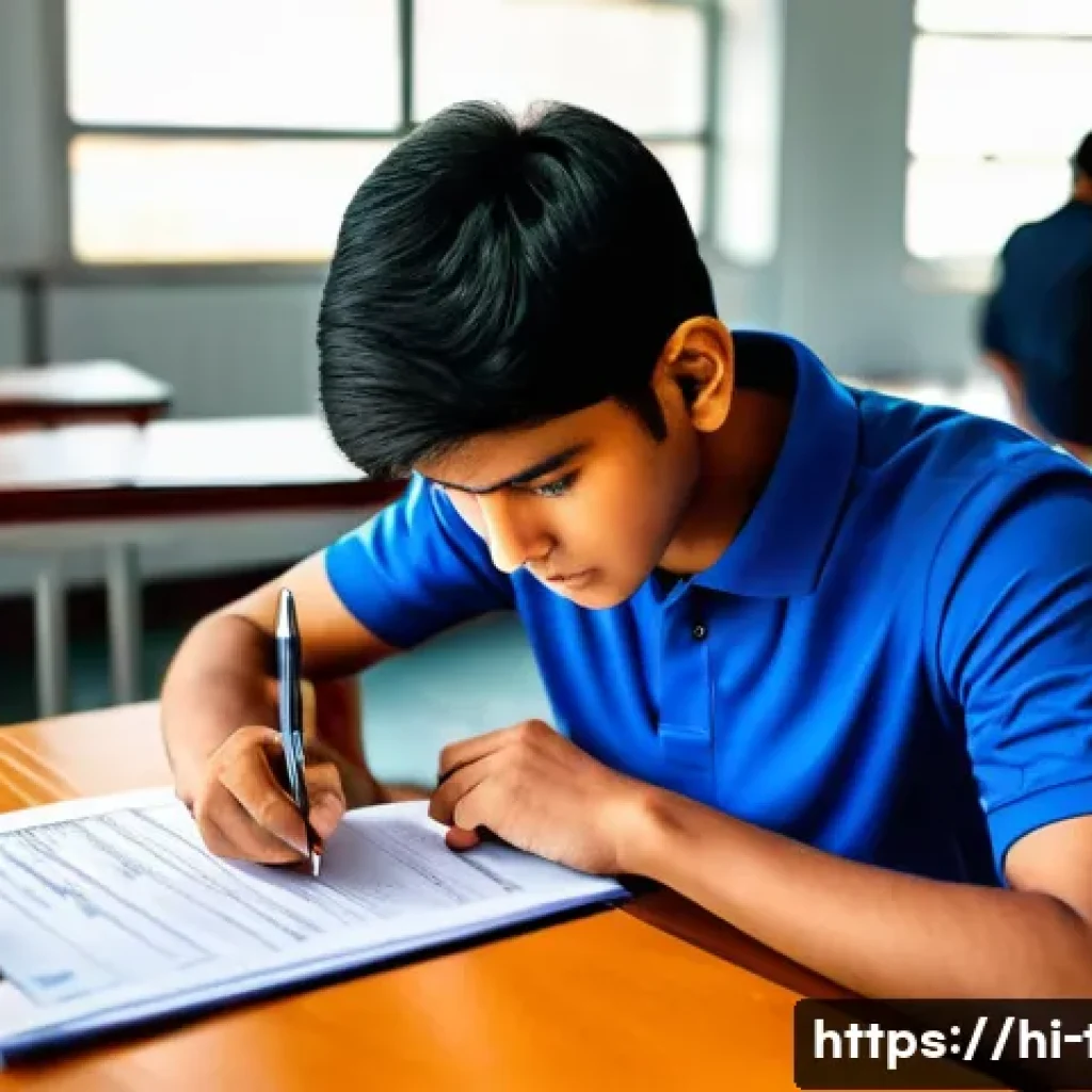 태권도 대회 참가 신청서 작성법 - A detailed scene of an Indian Taekwondo competition application process, showing a young male compet...