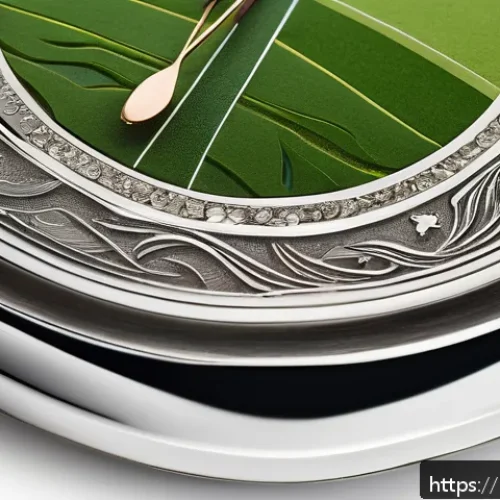 태권도 트로피와 메달 디자인 - A sophisticated sports trophy inspired by natural elements, featuring intricate engravings of green ...