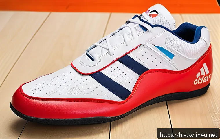 태권도 운동화 추천 - A detailed close-up of a pair of lightweight taekwondo shoes designed for optimal ankle support and ...